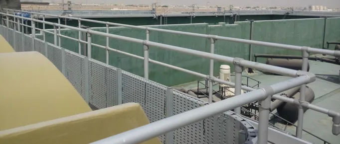 Water Conduction Railing Safety Railing Systems for Water Treatment Plants - Kee Safety